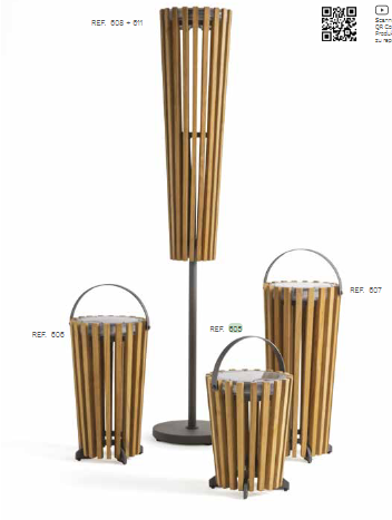 ARCO Lumen Stehlampe in Teak H 127 cm mit Sockel