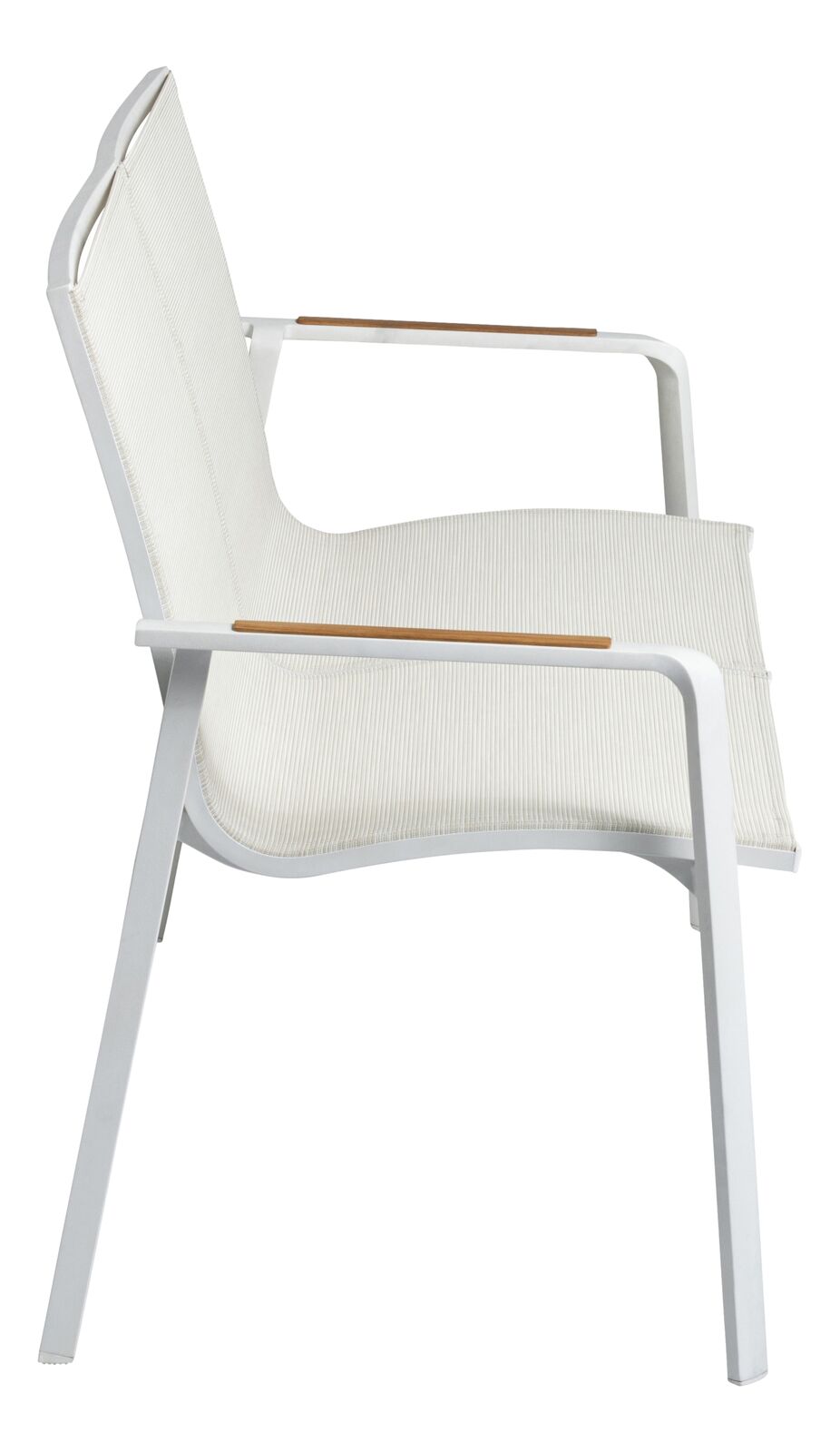 Kettler DIAMOND 2er Bank, weiß matt/ beige, Armlehne Teak