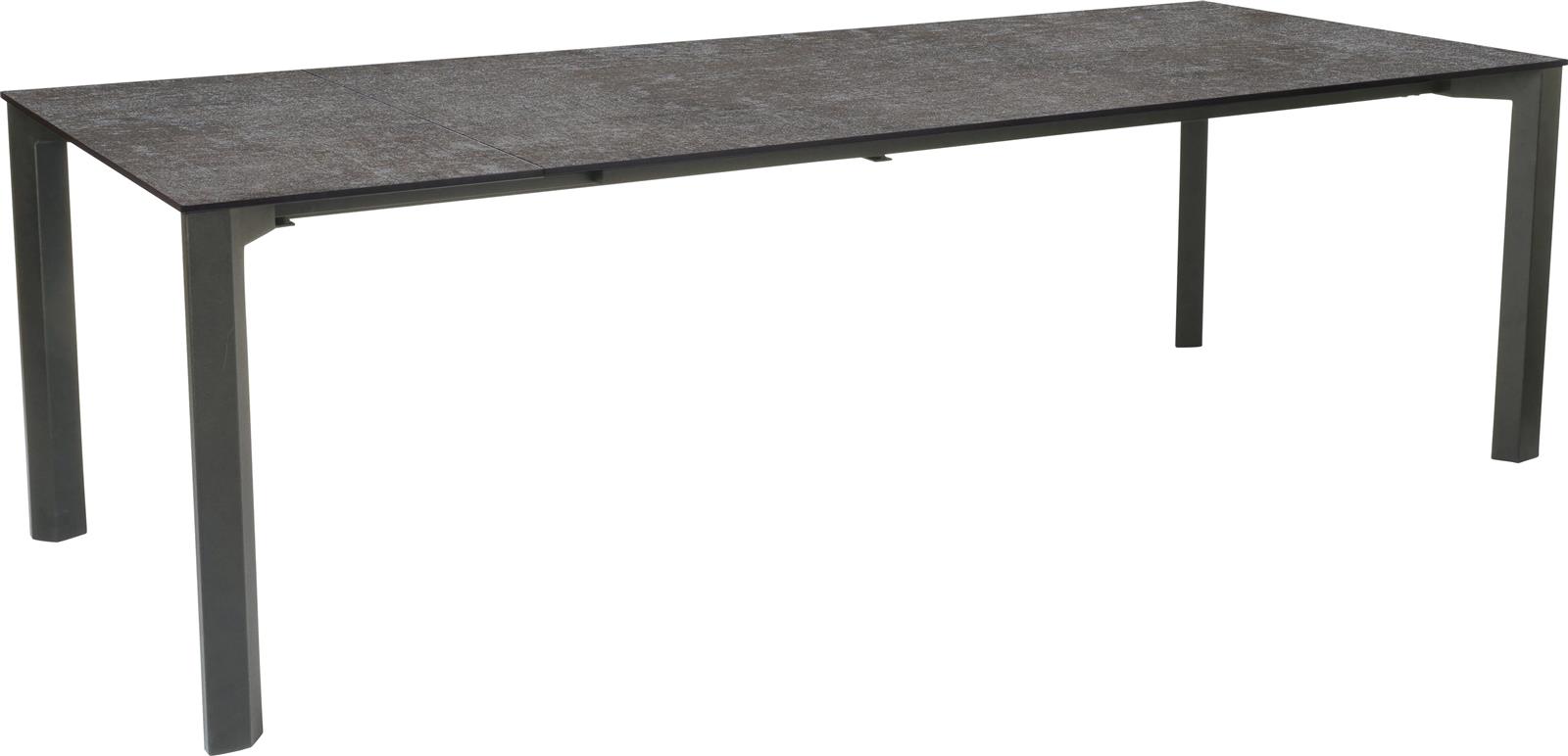 Stern Ausziehtisch Penta 200(250)x100 cm  Aluminium graphit  mit Tischplatte Silverstar Metallic grau
