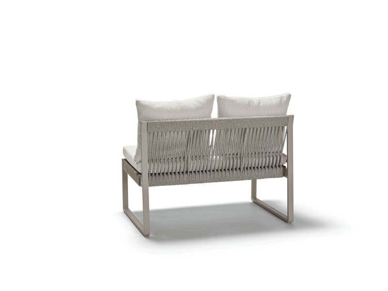 Stern Bank 2-Sitzer Tammo Aluminium/Kordel greige Kissenset 100% Polyacryl Vanilla