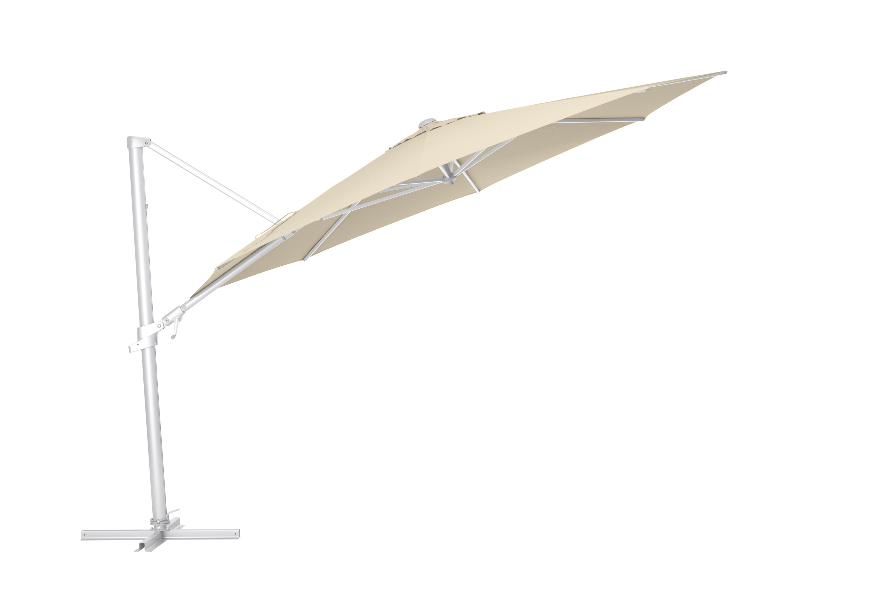 KETTLER Ampelschirm EASY FLEX Ø 350 cm weiß matt/ natur