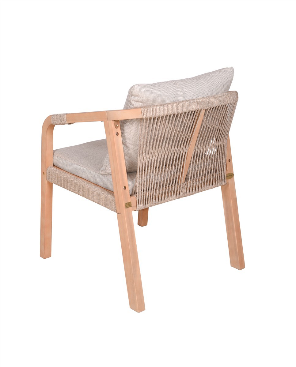Bologna Dining Sessel Rope Akazie Teak-Optik hell