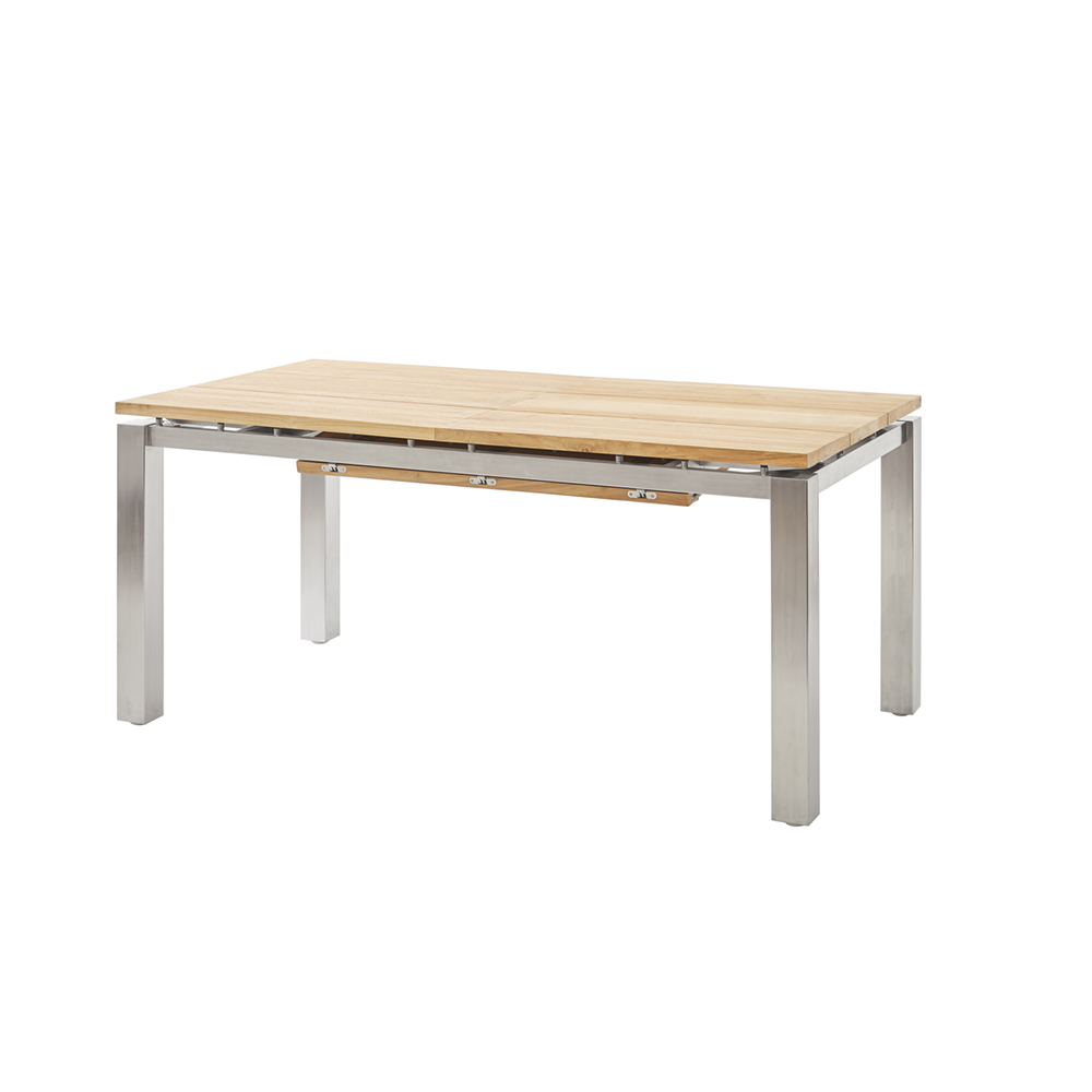 Diamond Garden Levanto Ausziehtisch 220–320×100 cm - 3 Planken / Edelstahl/Recycled Teak Natur