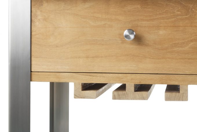 Diamond Garden Merlot Weintrolley Edelstahl/Teak