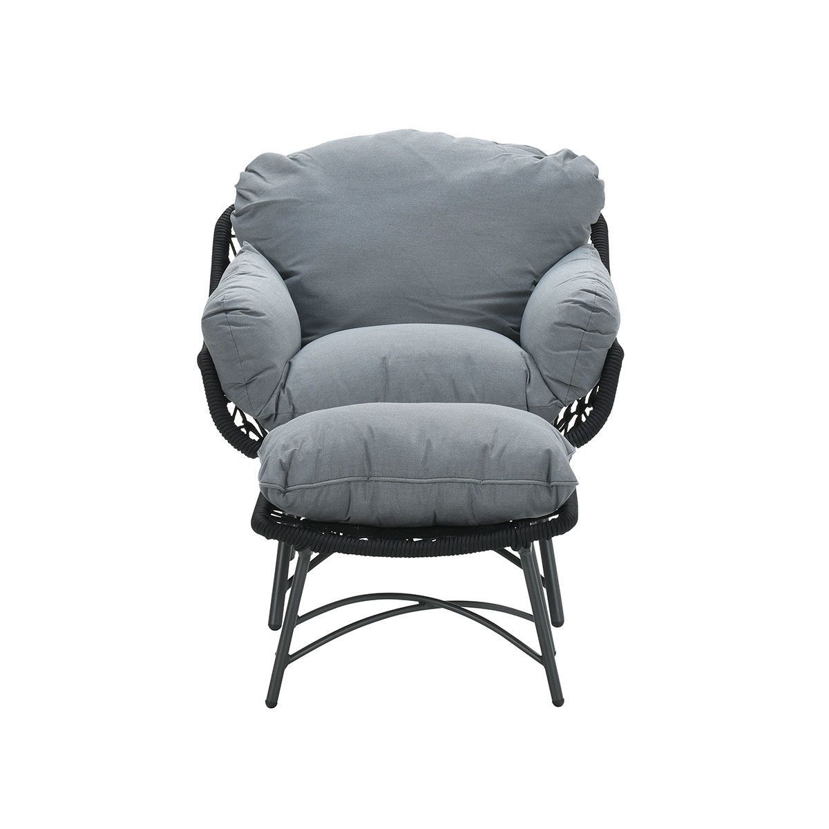 GARDEN Impressions Logan Sessel mit Fußbank carbon black/Rope black