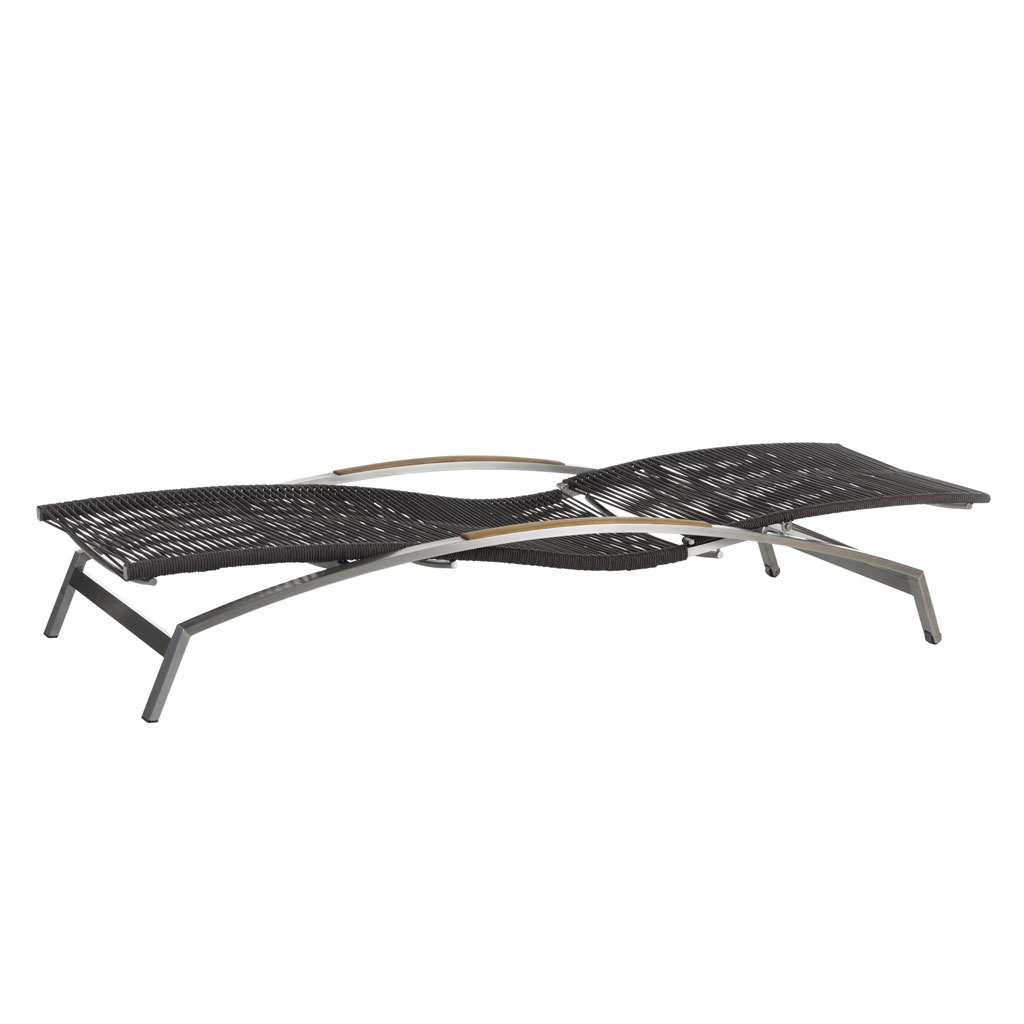 Diamond Garden Atlanta Liege ­Edelstahl/Rope-Mocca / Armlehne Teak