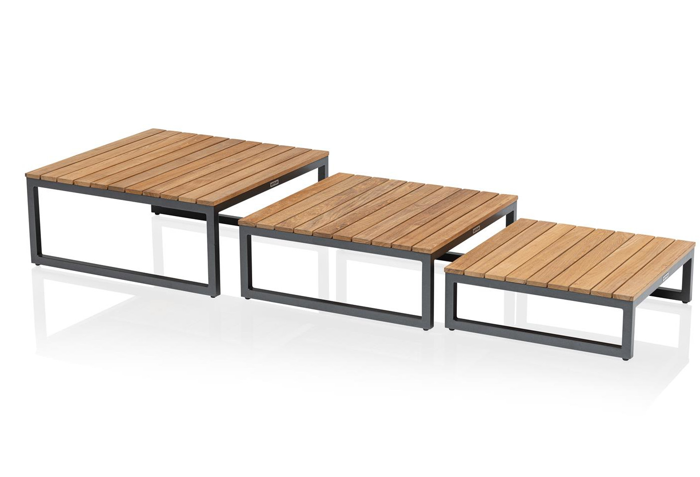 Kettler OCEAN SKID PLATFORM Lounge Tisch 3er Set anthrazit