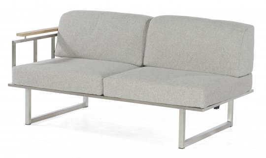 Eckmodul "Lotus" links Edelstahl/Teakholz incl. Kissen von SonnenPartner