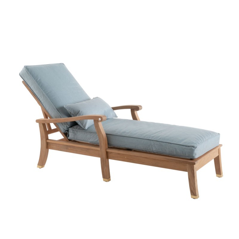 ARCO Heritage Sonnenliege Teakholz inkl. Auflage und Kissen in beige