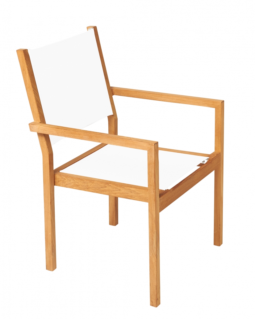 Traditional Teak Stapelstuhl Kate weiß Teakholz-Batyline 