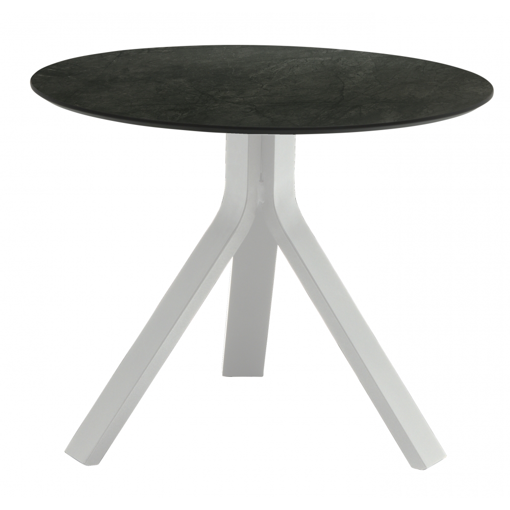 Stern FREDDIE Beistelltisch Ø 60 cm Alu weiß/Tischplatte Silverstar 2.0 Slate