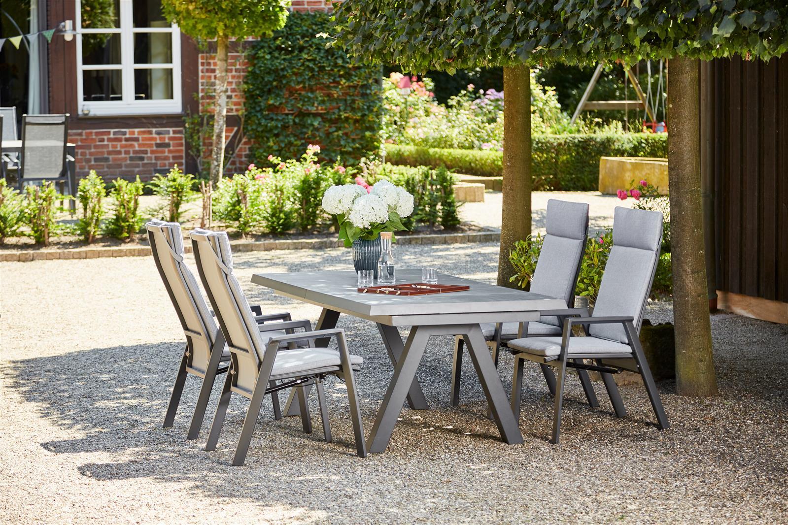 Siena Garden VALENCIA Dining Move Sessel Aluminium matt anthrazit/salt&pepper