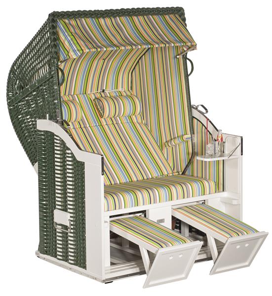 Gartenstrandkorb "Classic"
2-Sitzer, Halbliegemodell
Kunststoffgeflecht grün