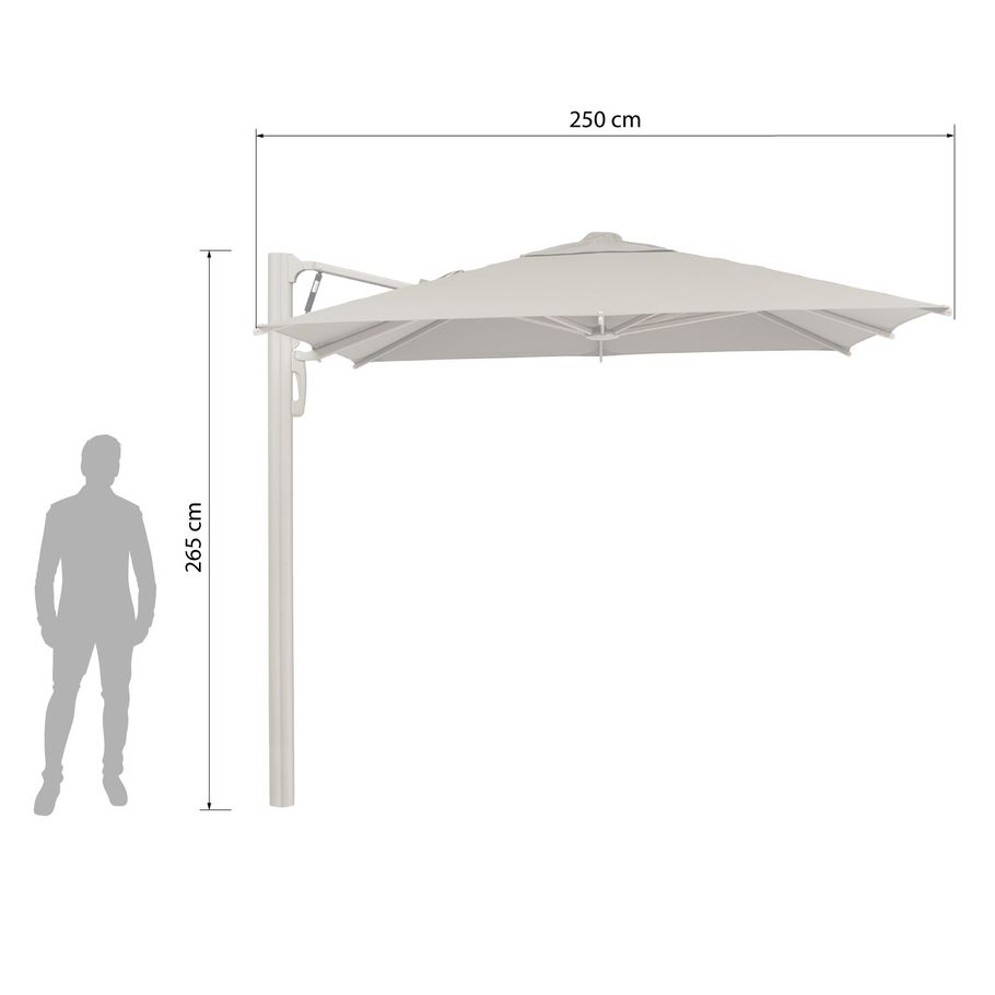 KETTLER Ampelschirm EASY-CONTRACT 250x250 cm anthrazit matt/hellgrau