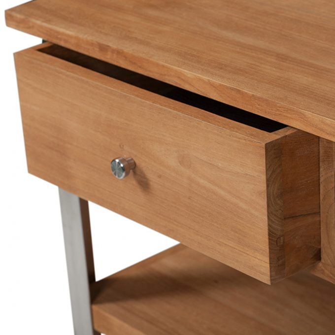 Diamond Garden Merlot Beistellwagen Edelstahl/Teak