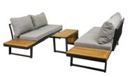 Lounge-Gruppe FRANZISKA 3-tlg.Aluminium/Akazie FSC®