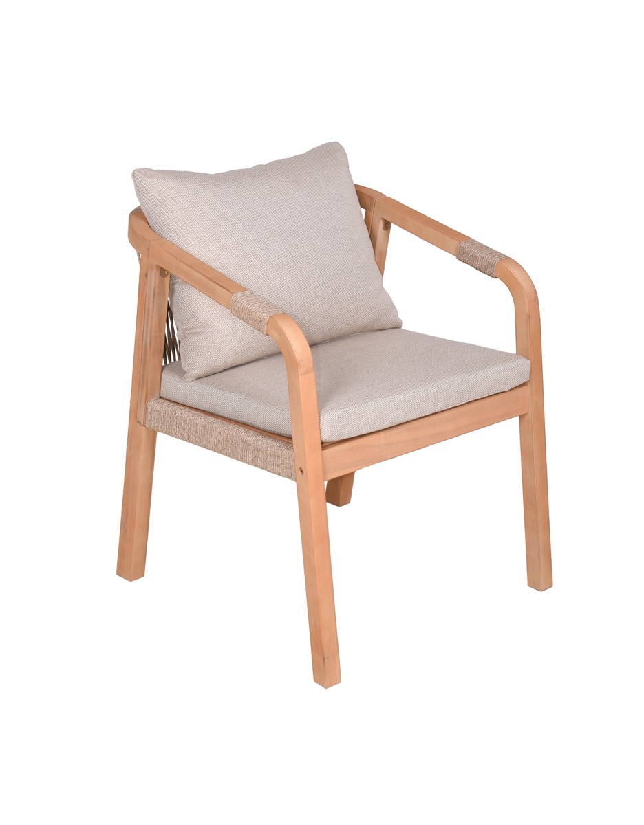 Bologna Dining Sessel Rope Akazie Teak-Optik hell