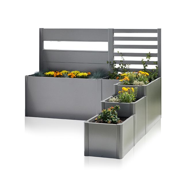 Biohort DaVinci Terrassenabgrenzung mit Sichtschutz silber-metallic