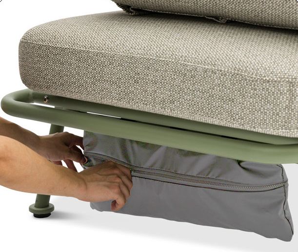 Zebra Somerset 3-Sitzer Alu sage inkl. Kissen mint green