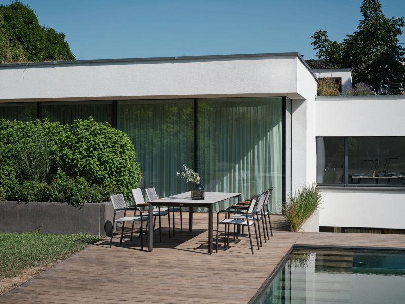 Stern Joris Stapelsessel Aluminium/Rope Anthrazit/Stone