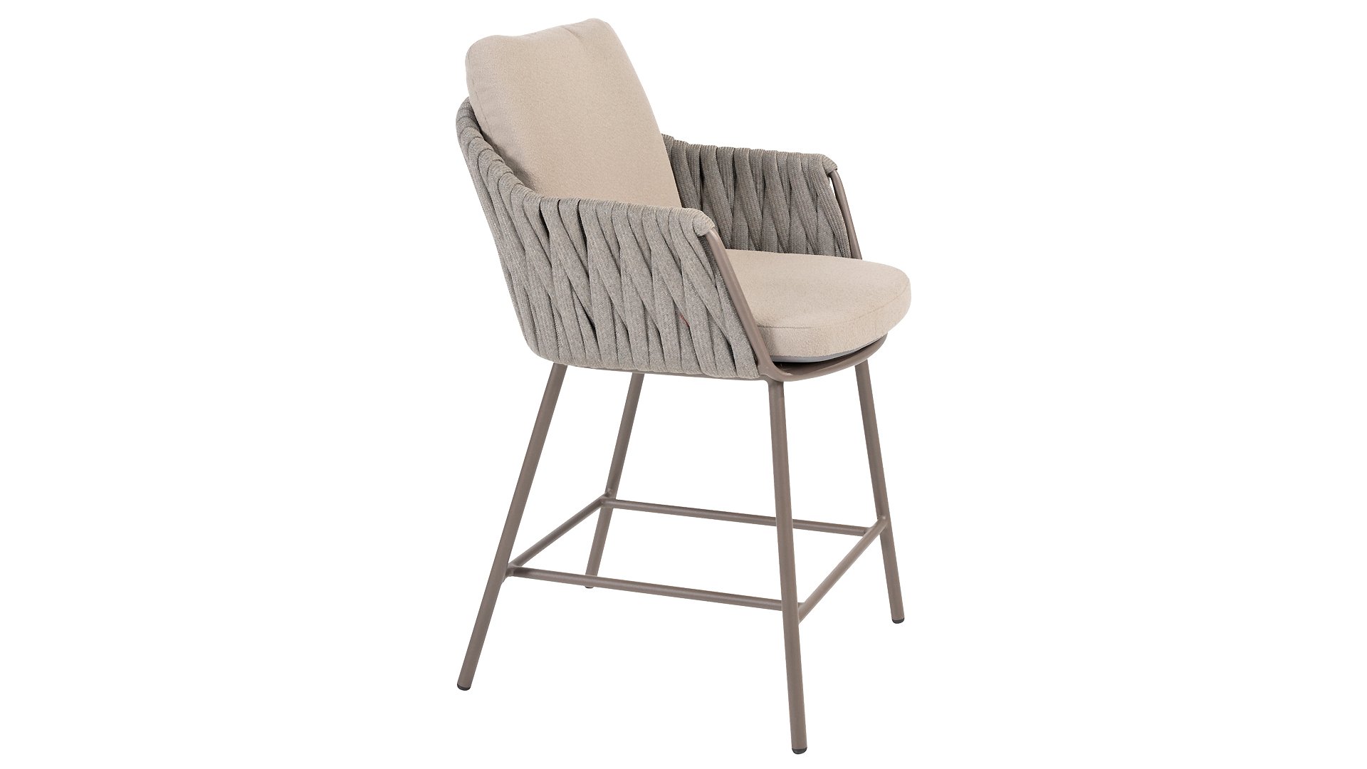 Taste by 4 Seasons Outdoor Cannes Dining Sessel High mit 2 Kissen Terre/grau