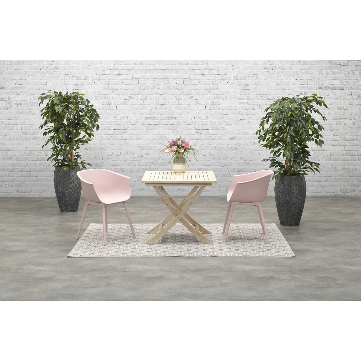 GARDEN Impressions Kent faltbare Tisch 80x80xH72 acacia white wash