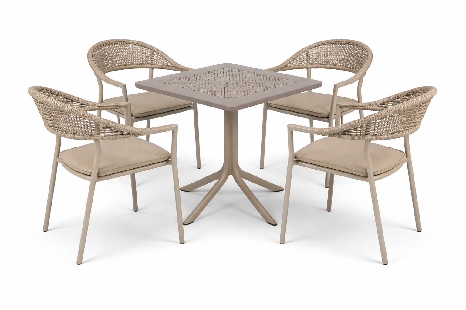 Nardi / Taste by 4 Seasons Outdoor Sienna Stapelstuhl Rope inkl. Tisch 5-teilig