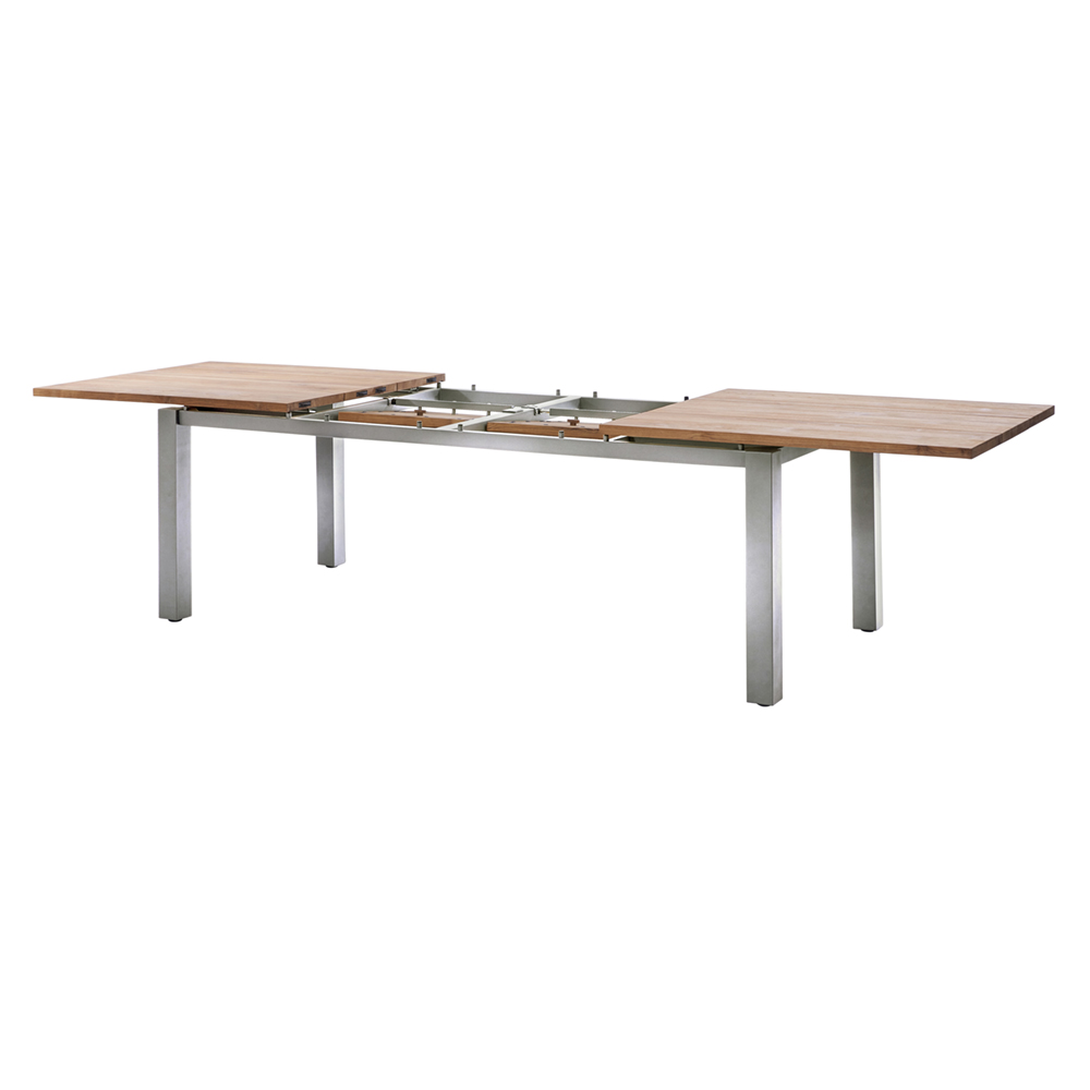 Diamond Garden Levanto Ausziehtisch 170-270×90 cm - 3 Planken / Edelstahl/Recycled Teak Natur