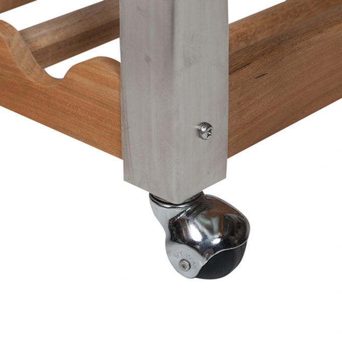 Diamond Garden Merlot Beistellwagen Edelstahl/Teak
