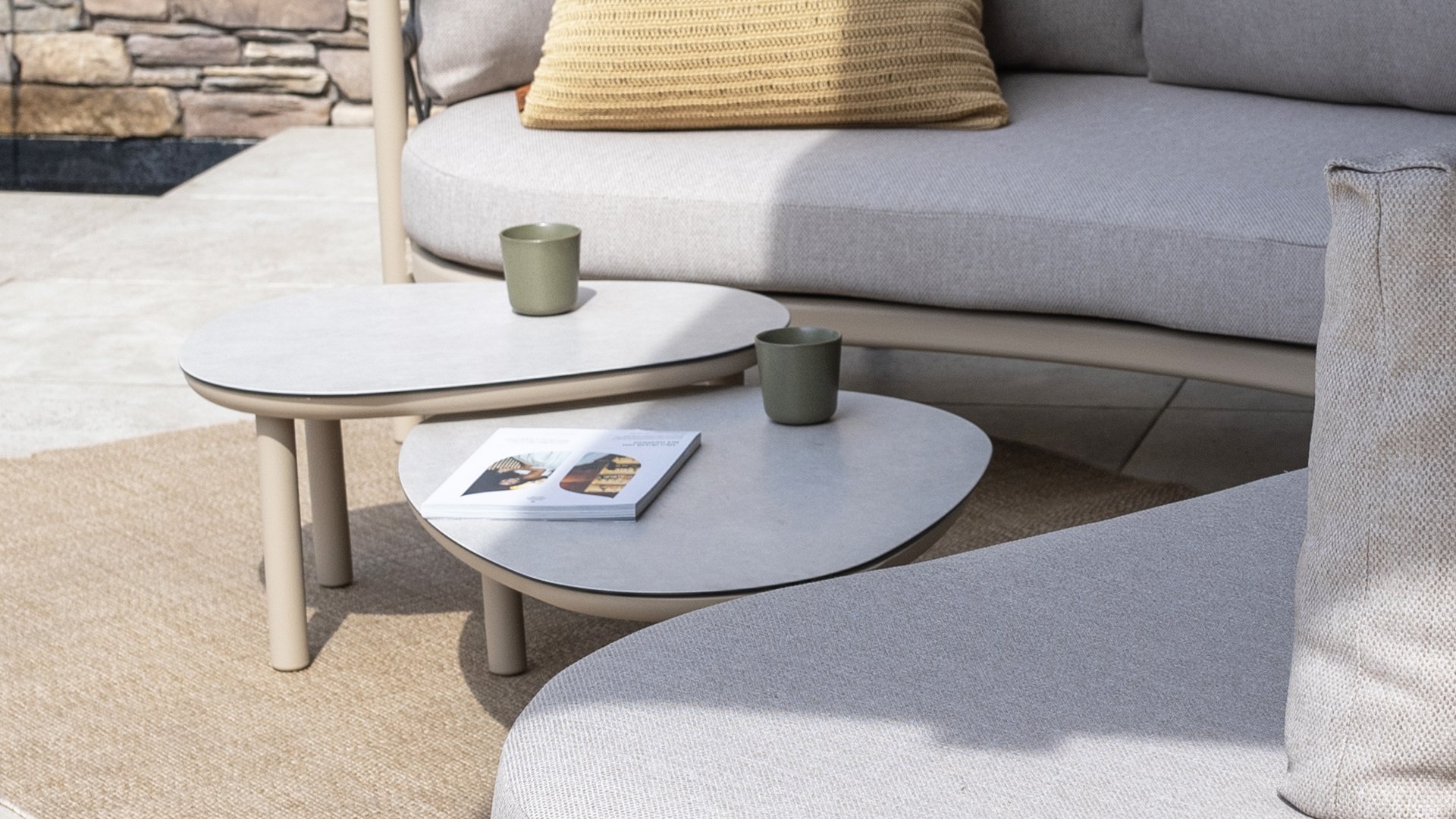 Taste by 4 Seasons Outdoor Kaffeetisch-Set Monroe Latte/Grau
