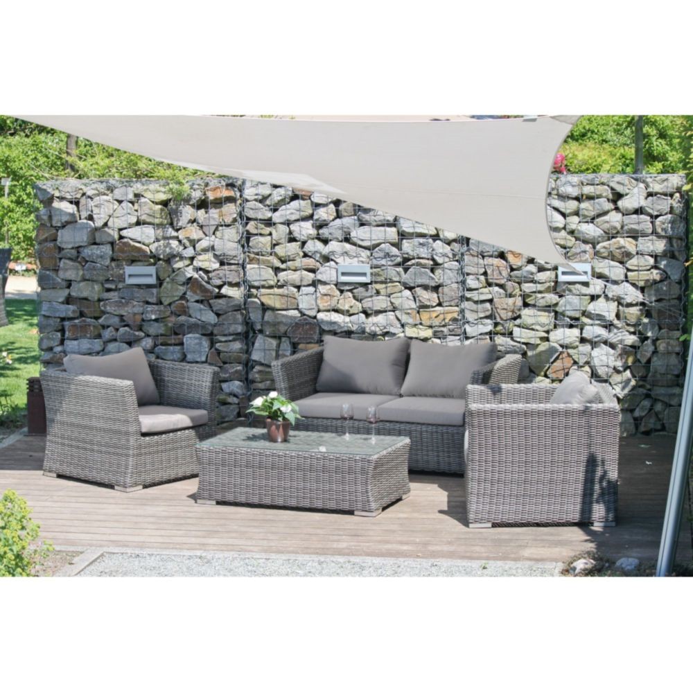 Lounge Gruppe ANNA 4-teilig Kunststoffgeflecht/Aluminium