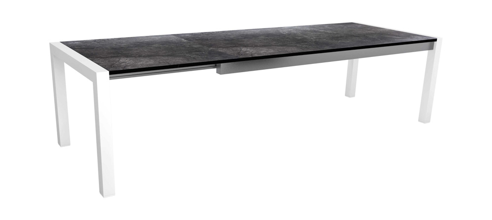 Stern Ausziehtisch 130/180x80 cm Edelstahl Tischplatte Silverstar Smoky