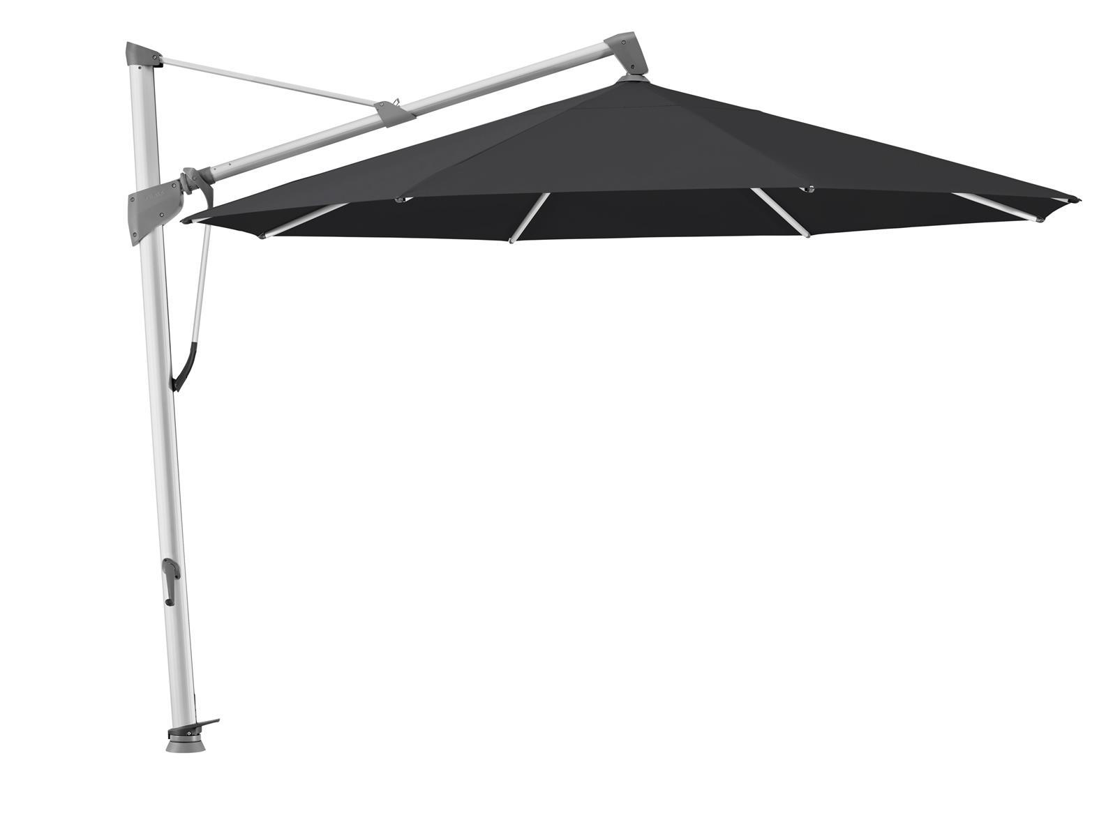 Glatz SOMBRANO® S+ Sonnenschirm Ø 350 Natureloxiert Klasse 4 black