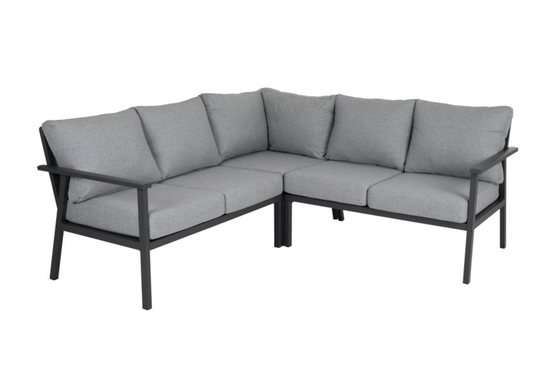 Brafab Samvaro Eckgruppe anthrazit/pearl grey mit Keramik Tischplatte