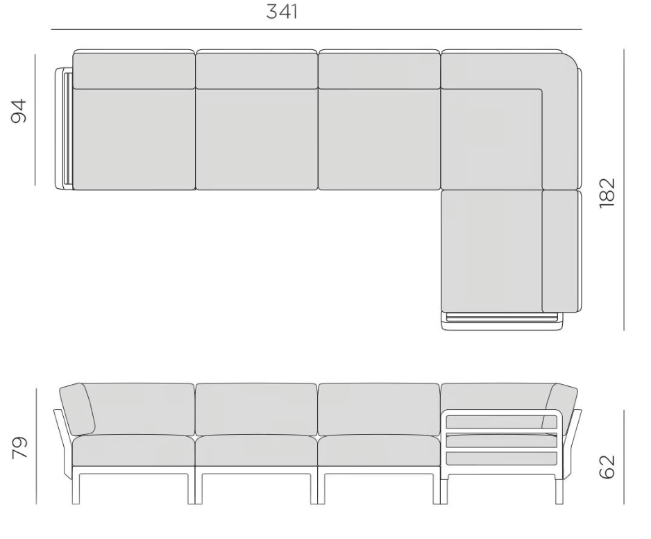 Nardi Maximo 5 Loungeset terra/Sunbrella cannella