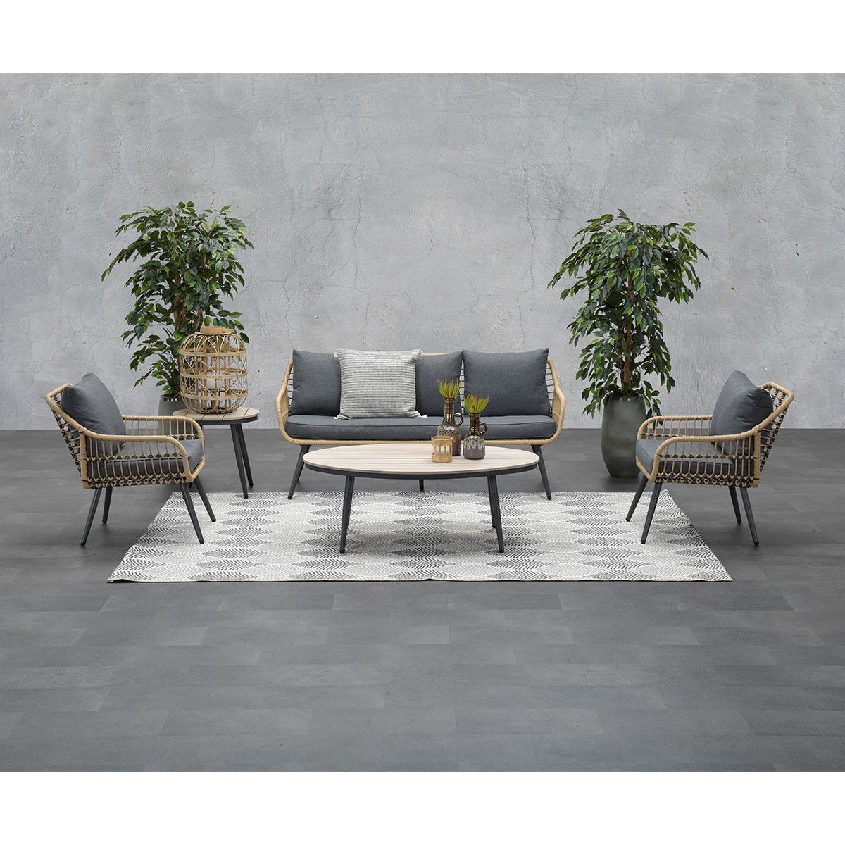 GARDEN Impressions Margriet Lounge Set 5-tlg natur/mystic grey