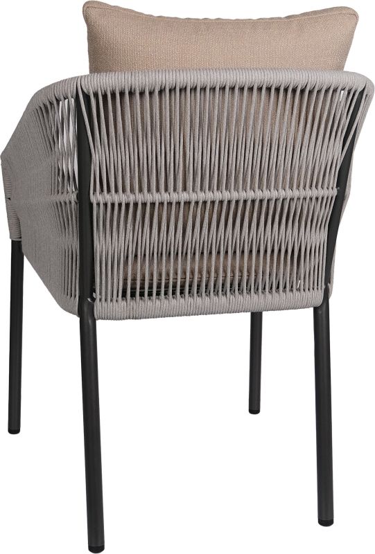 Stern Stapelsessel Jella Aluminium anthrazit Kordel Stone Kissenset 100% Polyacryl Muskat
