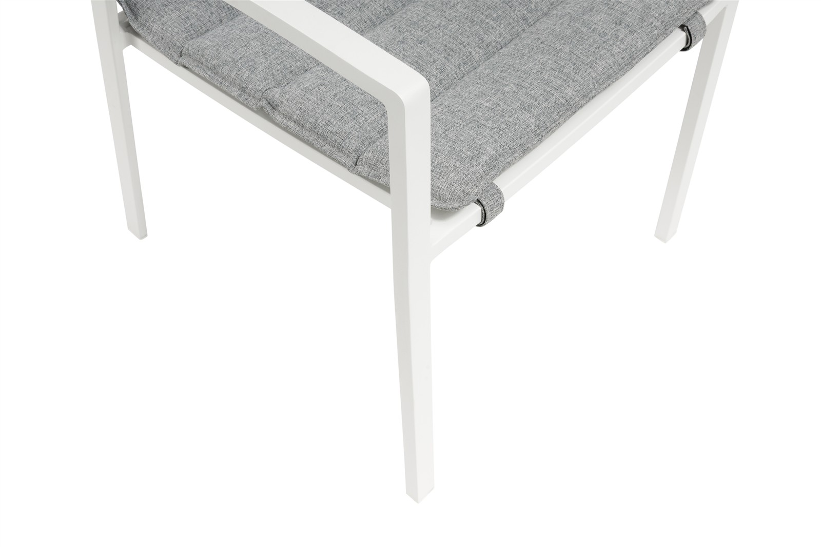KETTLER ROUEN Dining Sessel Aluminium weiß matt/hellgrau meliert