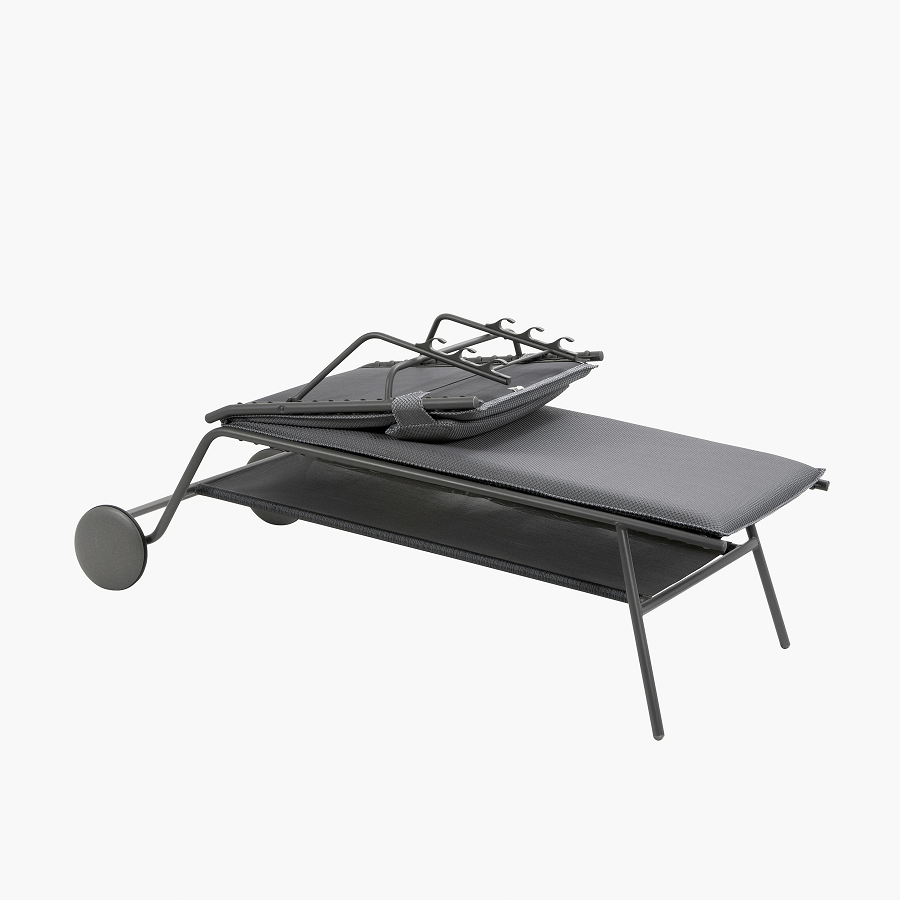 Lafuma MIAMI II hoch ESSENTIEL Sonnenliege BeComfort® Titane/Silver