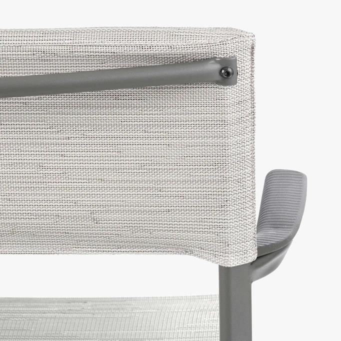 Lafuma ORON RIVES Stuhl mit Armlehnen Batyline® Duo Alu Titane/Galet