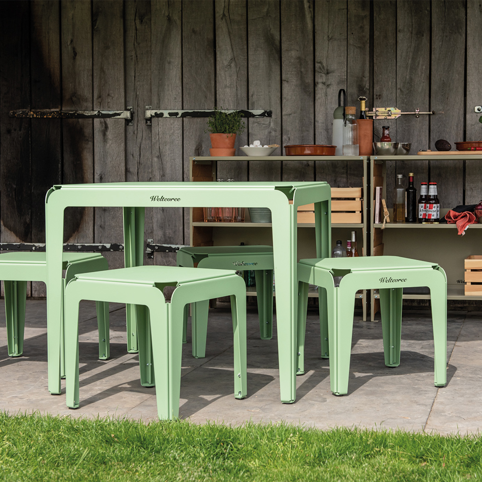 Weltevree Bended Tisch 90 Pale Grün