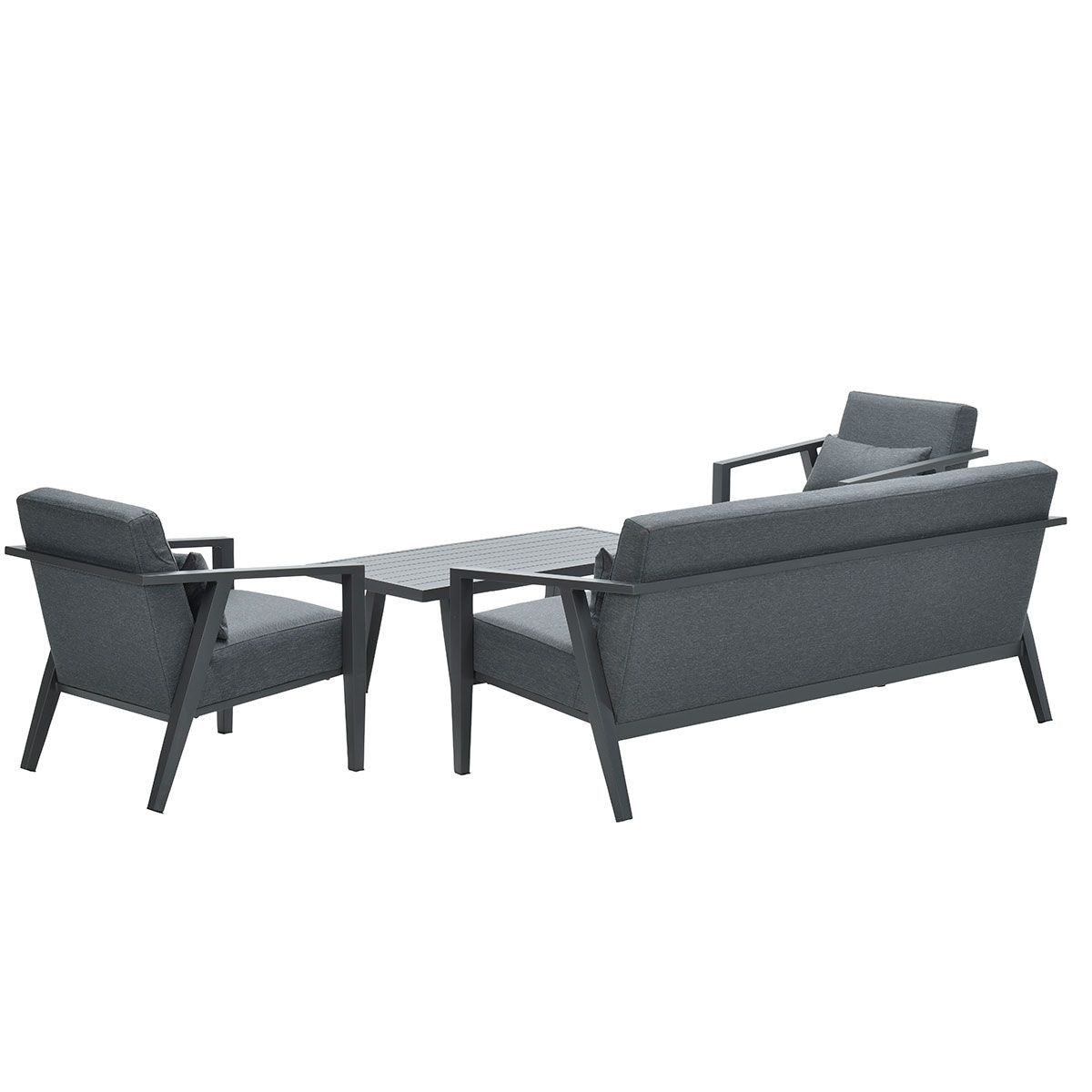 GARDEN Impressions Morlaix Lounge Set 4-teilig carbon black/anthrazit