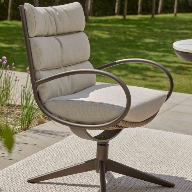Apple Bee Camp Bay Dining Sessel mit Drehfuß Bronze