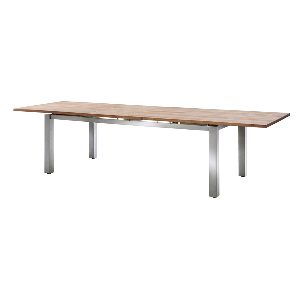 Diamond Garden Levanto Ausziehtisch 170-270×90 cm - 3 Planken / Edelstahl/Recycled Teak Natur