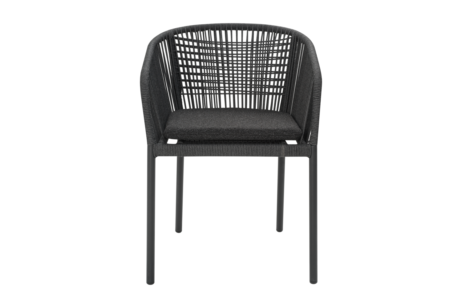 Brafab Delta Stuhl Aluminium/Polyrattan Schwarz/Slate Rope/Teddy Black