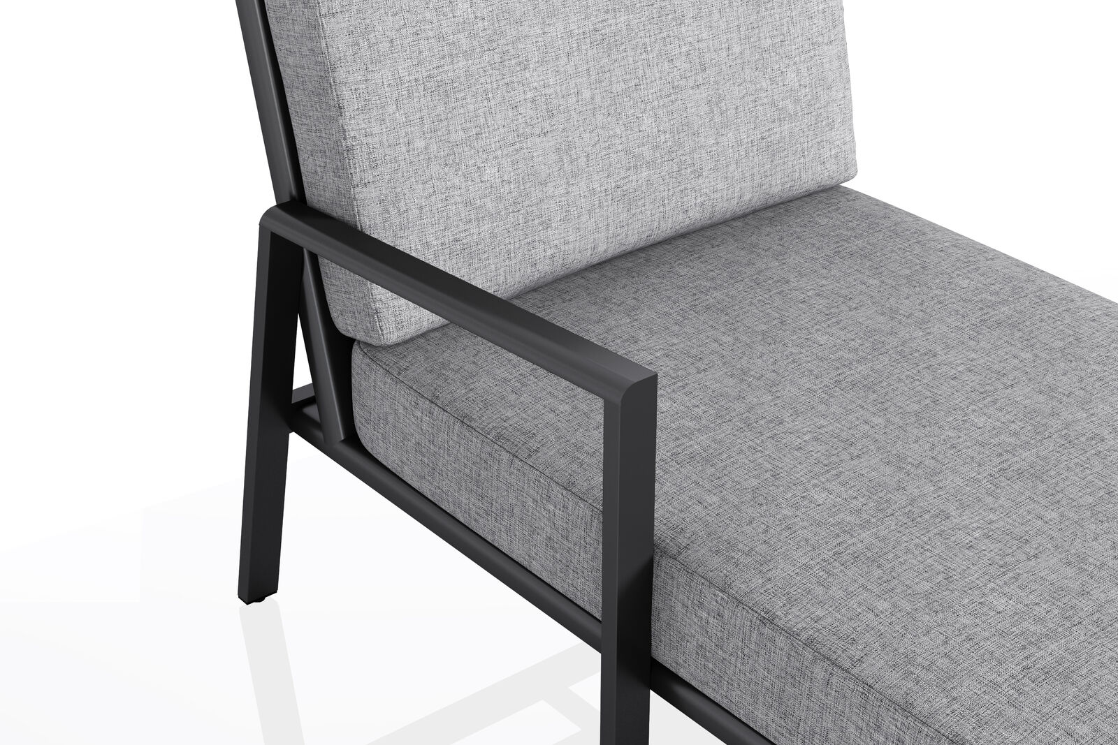KETTLER Zenith Chaiselongue links Anthrazit Kissen Hellgrau meliert