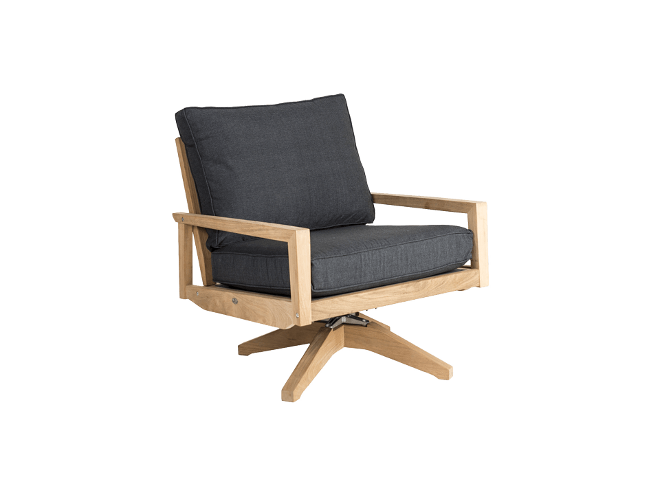 Alexander Rose ROBLE LOUNGE Swivel Rocker mit Kissen charcoal oder oatmeal