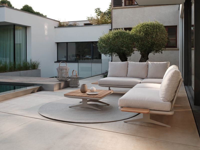 Stern Lounge/Liege Enya Aluminium/Kordel greige Kissenset 100% Polyacryl Vanilla