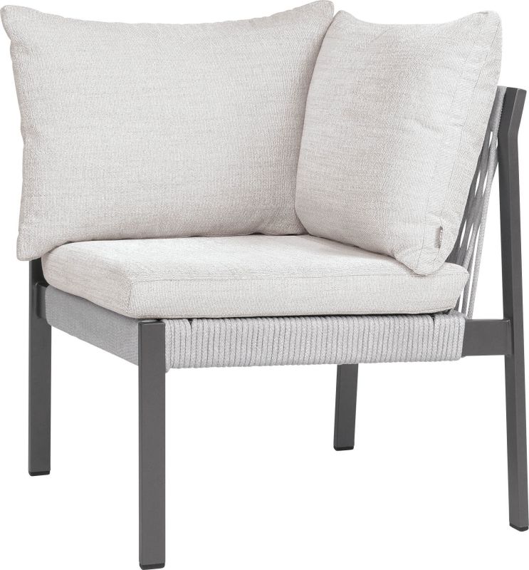 Stern Eckelement Tammo Aluminium anthrazit matt Kordel Stone Kissenset 100% Polyacryl Ivory