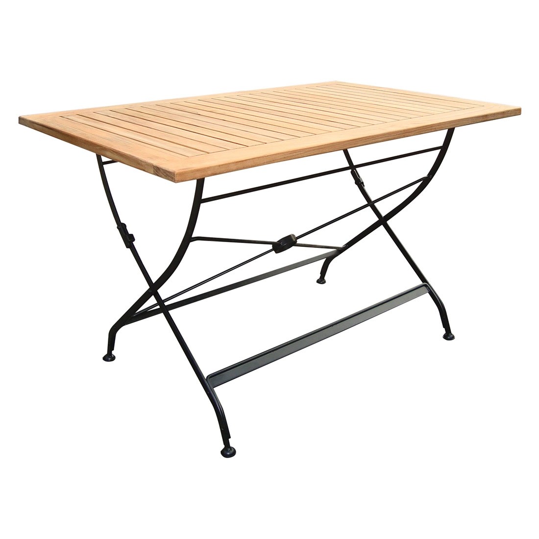 Zebra Florence Tisch 120 x 80 cm Stahl/Teak